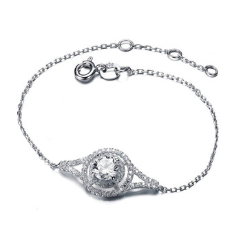 Megan Walford Elegant Sterling Silver Round Clear Cubic Zirconia Chain Bracelet 1 Vòng tay Megan Walford Elegant Sterling Silver Round Clear Cubic Zirconia Chain Bracelet chính hãng