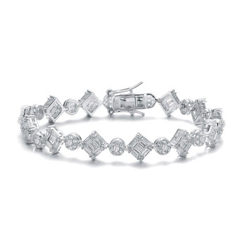Megan Walford Sterling Silver White Cubic Zirconia Link Bracelet 2 Vòng tay Megan Walford Sterling Silver White Cubic Zirconia Link Bracelet chính hãng
