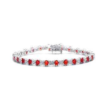 Megan Walford Sterling Silver Oval And Round Cubic Zirconia Tennis Bacelet 1 Vòng tay Megan Walford Sterling Silver Oval And Round Cubic Zirconia Tennis Bacelet chính hãng