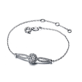 Vòng tay Megan Walford Classic Sterling Silver Round Clear Cubic Zirconia Chain Bracelet chính hãng