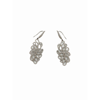 Miseno 18K White Gold Sea Leaf Diamond Earrings On French Wire 1.60Cts 2 Bông tai Miseno 18K White Gold Sea Leaf Diamond Earrings On French Wire 1.60Cts