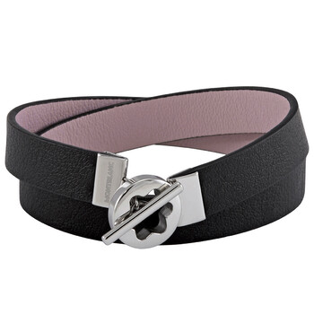 Vòng tay Montblanc Taupe And Black Double-Faced Leather Wrap Bracelet