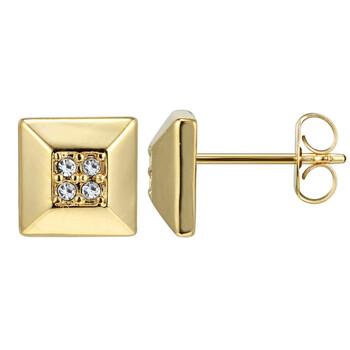 Bông tai Morgan & Paige 14K Gold Plated Bronze Modern Picture Frame Crystal Stud Earrings