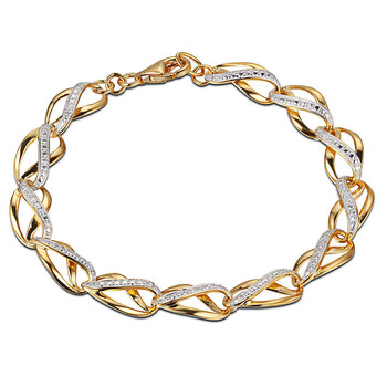 Vòng tay Morgan & Paige 14K Yellow Gold Plated Sterling Silver Diamond Accent Woven Link Bracelet