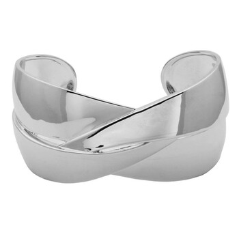 Vòng tay Morgan & Paige Rhodium Plated Sterling Silver Wide Braided Cuff chính hãng