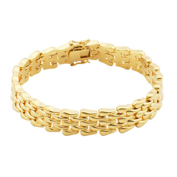 Vòng tay Morgan & Paige 14K Gold Plated Bronze Wide Link Glossy Panther Bracelet With Double Safety Lock chính hãng