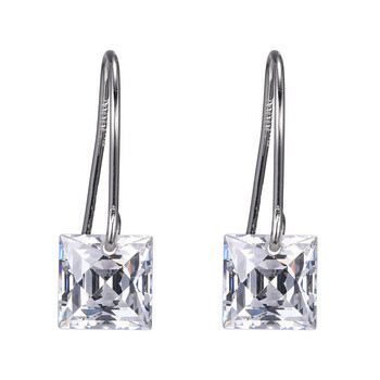 Bông tai Morgan & Paige Platinum Plated Sterling Silver Floating 6.5 Mm Diamondlite Cz Earrings