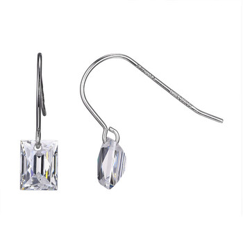 Bông tai Morgan & Paige Platinum Plated Sterling Silver Floating Baguette Diamondlite Cz Earrings