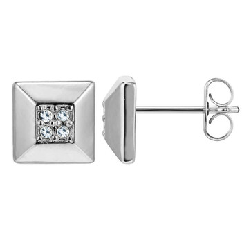 Bông tai Morgan & Paige Rhodium Plated Bronze Modern Picture Frame Crystal Stud Earrings