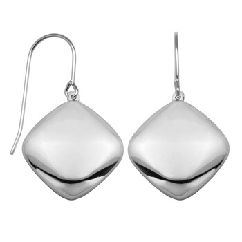 Bông tai Morgan & Paige Rhodium Plated Sterling Silver Chicklet Puff Drop Earring