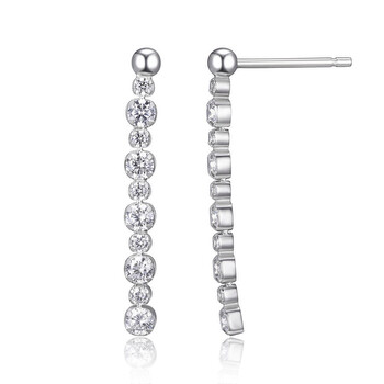 Bông tai Morgan & Paige Rhodium Plated Sterling Silver Cubic Zirconiatennis Earrings