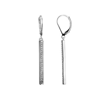 Bông tai Morgan & Paige Rhodium Plated Sterling Silver Diamondlite Cz Dangle Bar Earrings