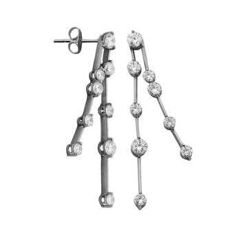 Bông tai Morgan & Paige Rhodium Plated Sterling Silver Dripping Waterfall Diamondlite Cz Earring
