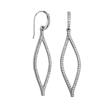 Bông tai Morgan & Paige Rhodium Plated Sterling Silver Open Marquis Diamondlite Cz Drop Earrings
