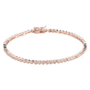 Vòng tay Morgan & Paige Rose Gold Plated Sterling Silver Demi-Fine Cubic Zirconia Tennis Bracelet chính hãng