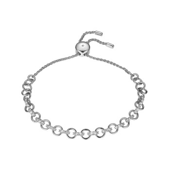 Vòng tay Morgan & Paige Rhodium Plated Sterling Silver Adjustable Chain Cubic Zirconia Bracelet chính hãng