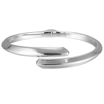 Vòng tay Morgan & Paige Rhodium Plated Sterling Silver Hinged Open Front Crossover Bangle chính hãng