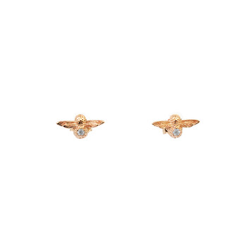 Bông tai Olivia Burton Ladies Rose-Gold 3D Bee Bejewelled Stud Earrings