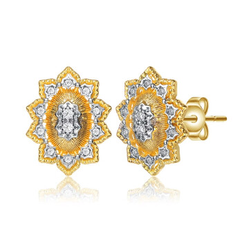 Rachel Glauber 14K Gold Plated And Cubic Zirconia Floral Stud Earrings 1 Bông tai Rachel Glauber 14K Gold Plated And Cubic Zirconia Floral Stud Earrings