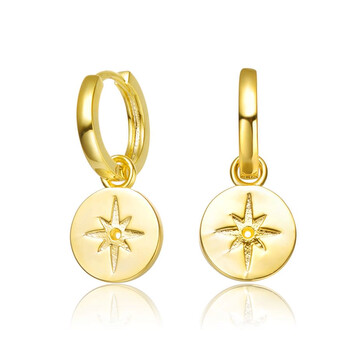 Bông tai Rachel Glauber 14K Gold Plated Bar Drop Hoop Earrings
