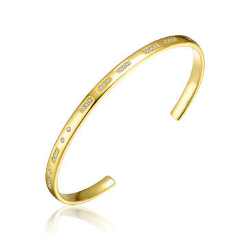 Vòng tay Rachel Glauber 14K Gold Plated Cubic Zirconia Cuff Bracelet chính hãng