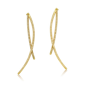 Bông tai Rachel Glauber 14K Gold Plated Cubic Zirconia Drop Earrings