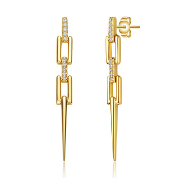 Bông tai Rachel Glauber 14K Gold Plated Cubic Zirconia Drop Earrings