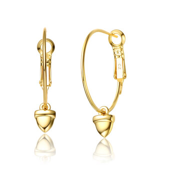 Bông tai Rachel Glauber 14K Gold Plated Cubic Zirconia Heart Hoop Earrings