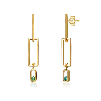 Rachel Glauber 14K Gold Plated Emerald Cubic Zirconia Drop Earrings 1 Bông tai Rachel Glauber 14K Gold Plated Emerald Cubic Zirconia Drop Earrings