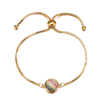 Vòng tay Rachel Glauber 14K Gold Plated Multi Color Cubic Zirconia Adjustable Bracelet chính hãng