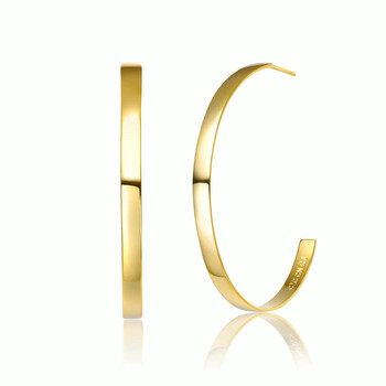 Rachel Glauber 14K Gold Plated Open Hoop Earrings 2 Bông tai Rachel Glauber 14K Gold Plated Open Hoop Earrings
