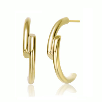 Bông tai Rachel Glauber 14K Gold Plated Open Hoop Earrings