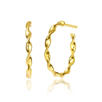Bông tai Rachel Glauber 14K Gold Plated Open Hoop Earrings