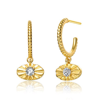 Bông tai Rachel Glauber 14K Gold Plated Open Hoop Earrings
