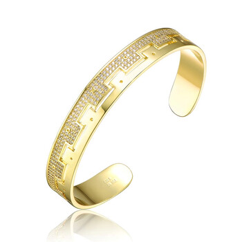Vòng tay Rachel Glauber Gold Plated With Cubic Zirconias Cuff Bracelet chính hãng
