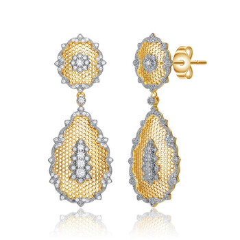 Rachel Glauber Rhodium And 14K Gold Plated Cubic Zirconia Drop Earrings 2 Bông tai Rachel Glauber Rhodium And 14K Gold Plated Cubic Zirconia Drop Earrings