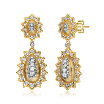 Bông tai Rachel Glauber Rhodium And 14K Gold Plated Cubic Zirconia Drop Earrings