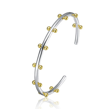 Vòng tay Rachel Glauber Rhodium And 14K Gold Plated Cuff Bracelet chính hãng