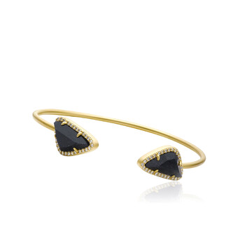 Vòng tay Riccova Sand Stone Satin 14K Gold Plated Snake Bangle Accented With Blue Sand Stone Ends chính hãng