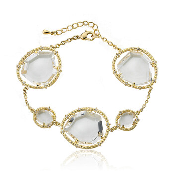 Vòng tay Riccova Sliced Glass 14K Gold Plated Clear Sliced Glass Chain Bracelet chính hãng