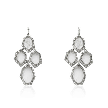 Bông tai Riccova City Lights Rhodium Plated Cubic Zirconia & Faceted Glass Chandelier Earring/ Brass
