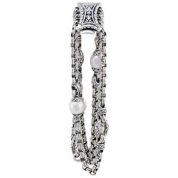 Vòng tay Scott Kay 4 Row Engraved Chain Pearl Bracelet B1718Spbpl75 chính hãng