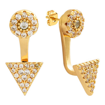 Bông tai Sole Du Soleil Lupine Collection Women'S 18K Yg Plated Geometric Ear Jacket Fashion Earrings