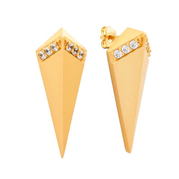 Bông tai Sole Du Soleil Lupine Collection Women'S 18K Yg Plated Satin Finish Prism Fashion Earring