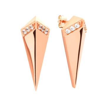 Bông tai Sole Du Soleil Lupine Collection Women'S 18K Rg Plated High Polish Prism Fashion Earrings