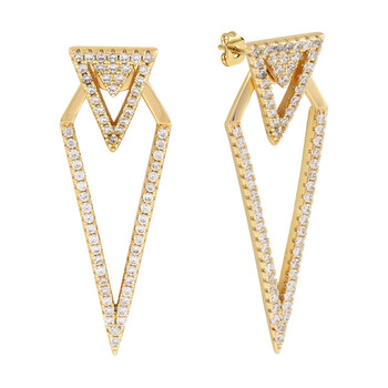Sole Du Soleil Lupine Collection Women'S 18K Yg Plated Geometric Ear Jacket Fashion Earrings 2 Bông tai Sole Du Soleil Lupine Collection Women'S 18K Yg Plated Geometric Ear Jacket Fashion Earrings
