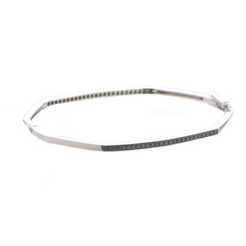 Vòng tay Stephen Webster 18K White Gold Tsavorite And Black Diamond Bangle Bracelet chính hãng