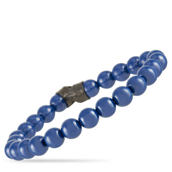 Vòng tay Stephen Webster England Made Me Silver And Black Rhodium Blue Ceramic Beaded Bracelet No Clasp chính hãng