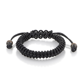 Vòng tay Stephen Webster No Regrets Womens Woven Black Leather And Silver Bracelet chính hãng