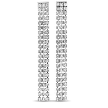 Bông tai Swarovski Fit Rhodium-Plated Stainless Steel Clear Crystal Earrings